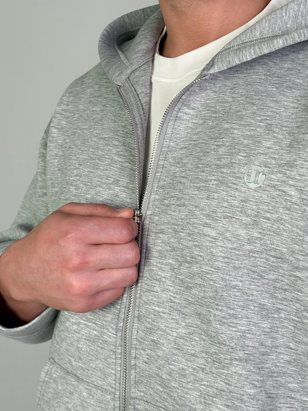 Худи на молнии с карманами, материал скуба, силуэт оверсайз - 14 